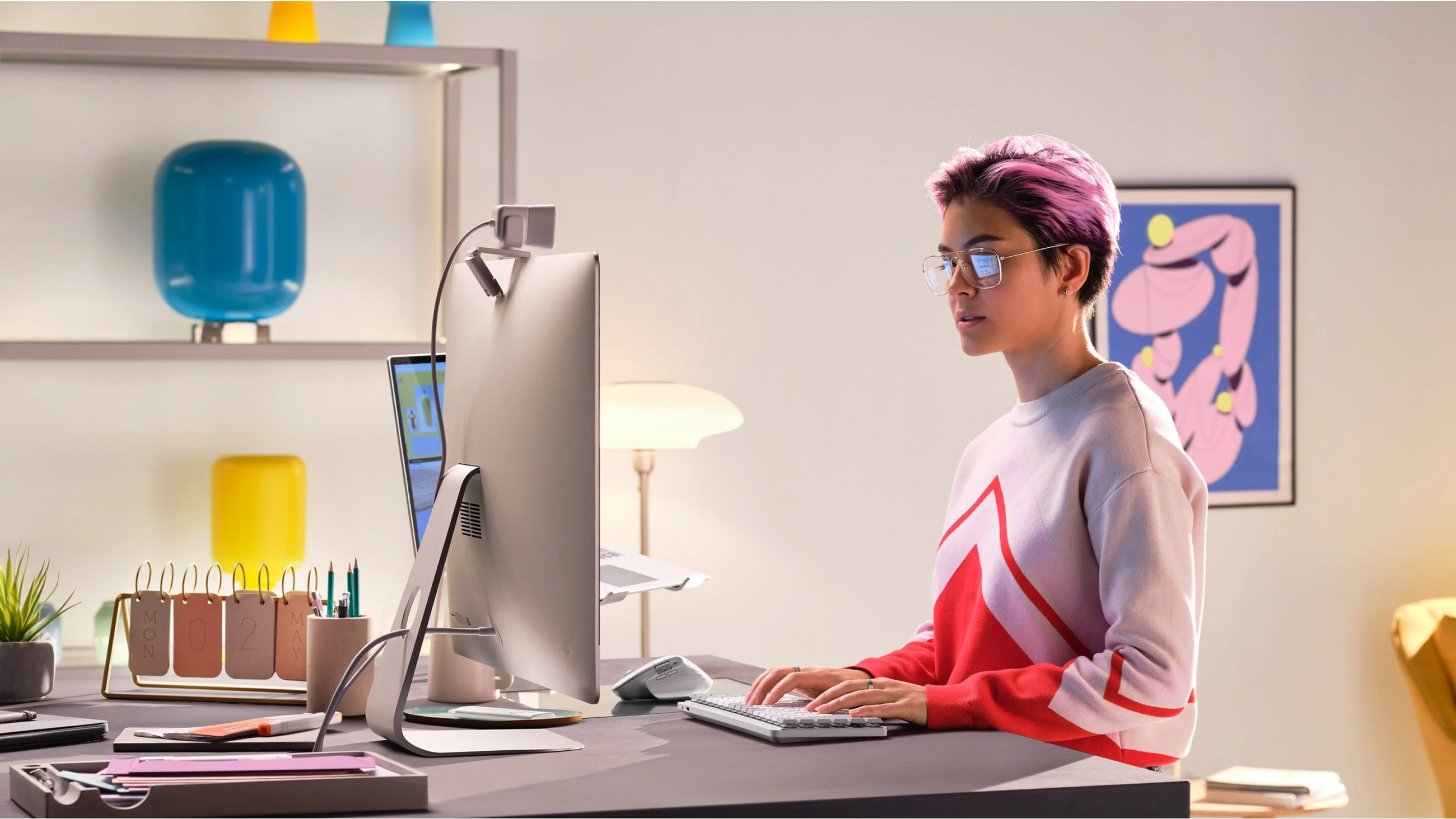 Tastierë mekanike Logitech MX Mechanical Mini për Mac, Wireless, Bluetooth, LED, Gri, Bardhë