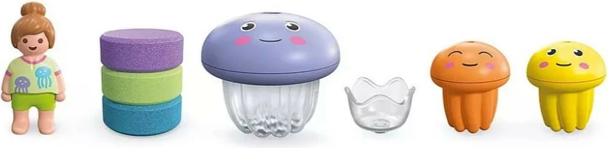 Set lodrash uji Playmobil Junior Aqua 71439, familja e meduzave shumëngjyrëshe, 9 pjesë