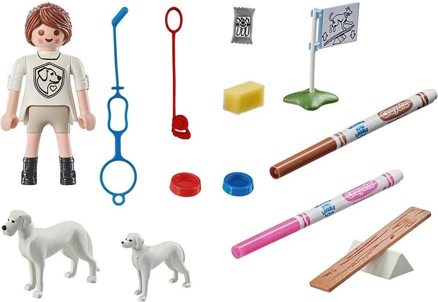Set figurina Playmobil Color 71517 Dog Training me aksesorë dhe markera ngjyrosës