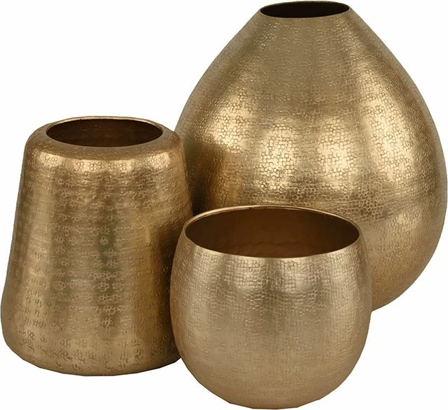 Vazo OSCAR, alumin, ngjyrë shampanje, 18x18x18cm