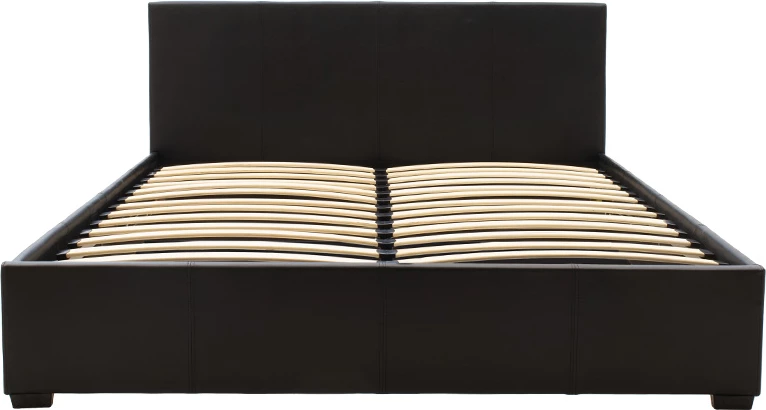 Krevat dopio Norse PU me depo të mbyllur, ngjyrë e zezë matte, 160x200cm