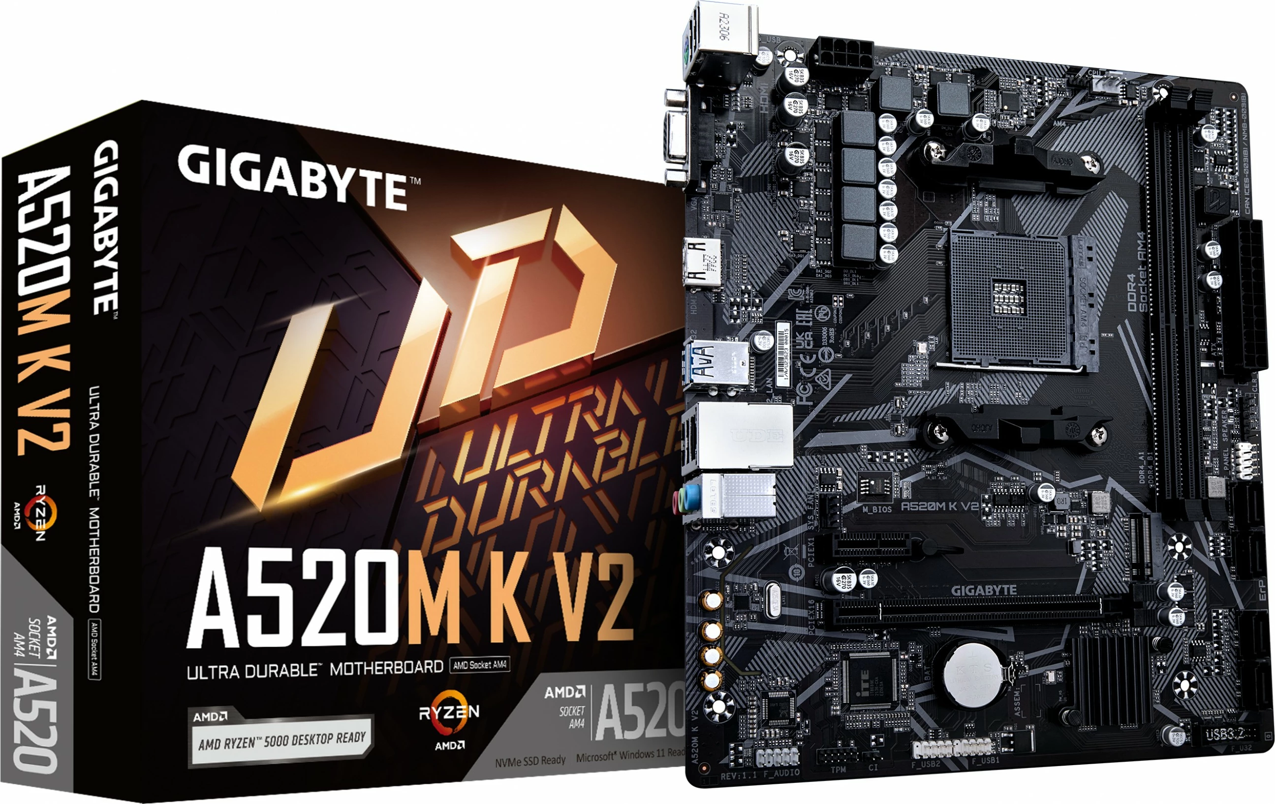 Pllakë amë Gigabyte A520M K V2, Socket AM4, mATX