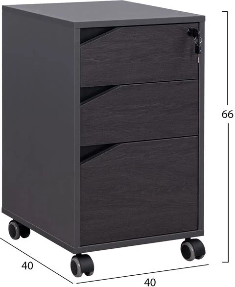 Sirtar profesional për zyre me rrota, ngjyrë druri trëndafili, FH2108, 40x40x66 cm