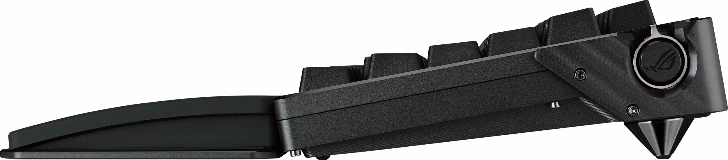 Tastierë gaming mekanike Asus ROG Azoth Extreme 90MP03MA-BKDA01, 75%, NX Snow, RGB, DE layout, me ekran OLED, e zezë, me mbështetëse kyçi
