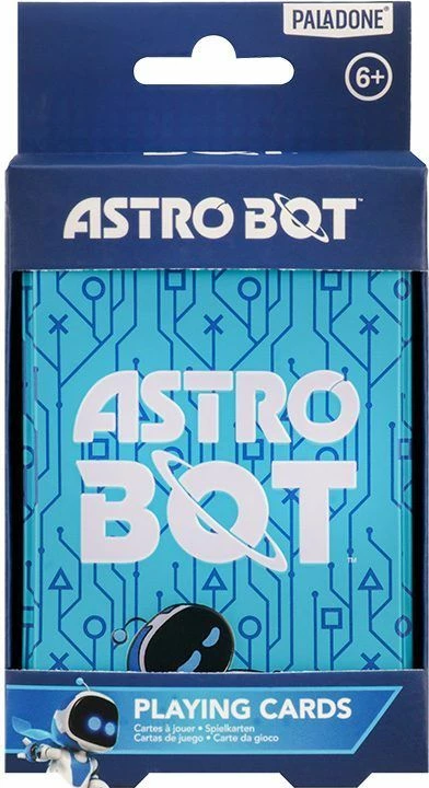 Komplet letra loje Paladone Astro Bot, 52 letra + 2 joker, kuti metalike koleksionuese