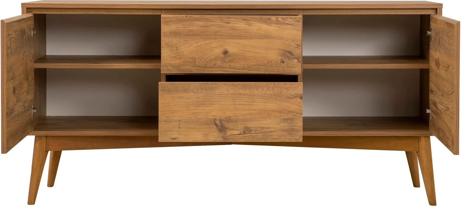 Set tavoline me karrige dhe konsol, zgjatshme, 6 pjesë, Skye Decor, Vina 01 1053, ngjyrë Atlantic Pine, antracit