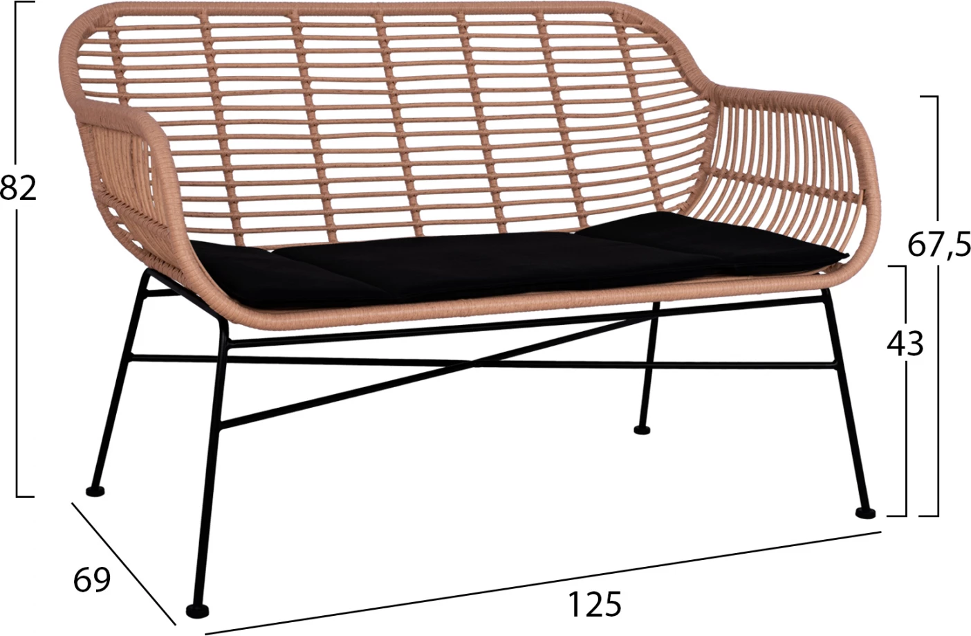 Set ulëse për kopsht Allegra FH5460, 4 pjesë, bezhë/e zezë