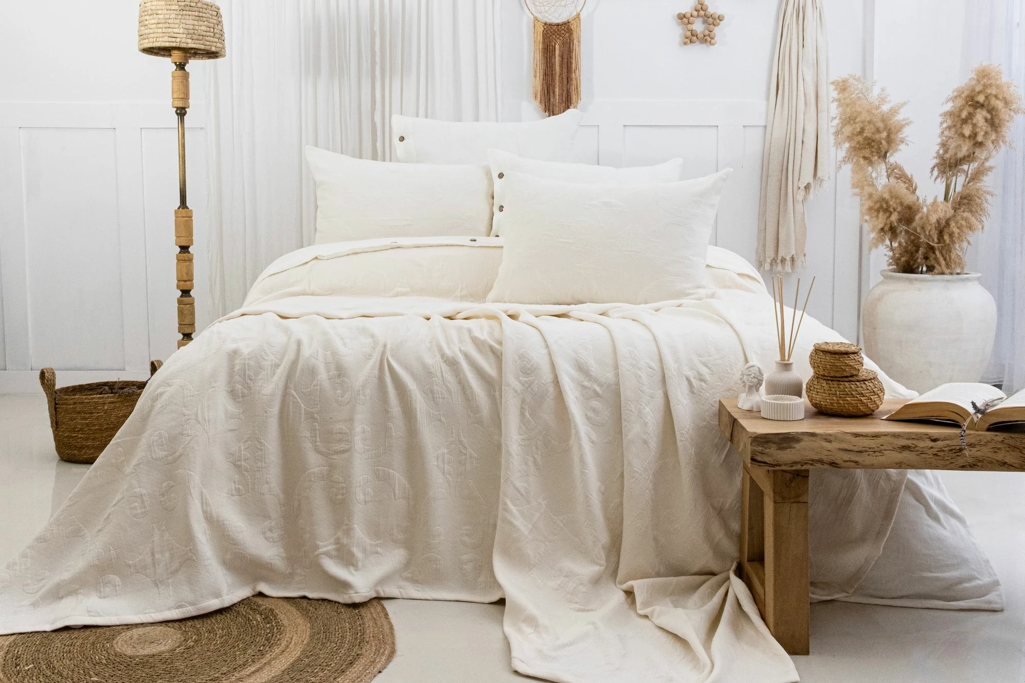 Set mbulesë dysheku dopio Julia, ngjyrë krem, L'essentiel