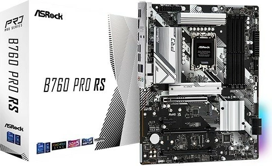 Pllakë amë ASRock B760 Pro RS, LGA1700, DDR5, ATX, e zezë