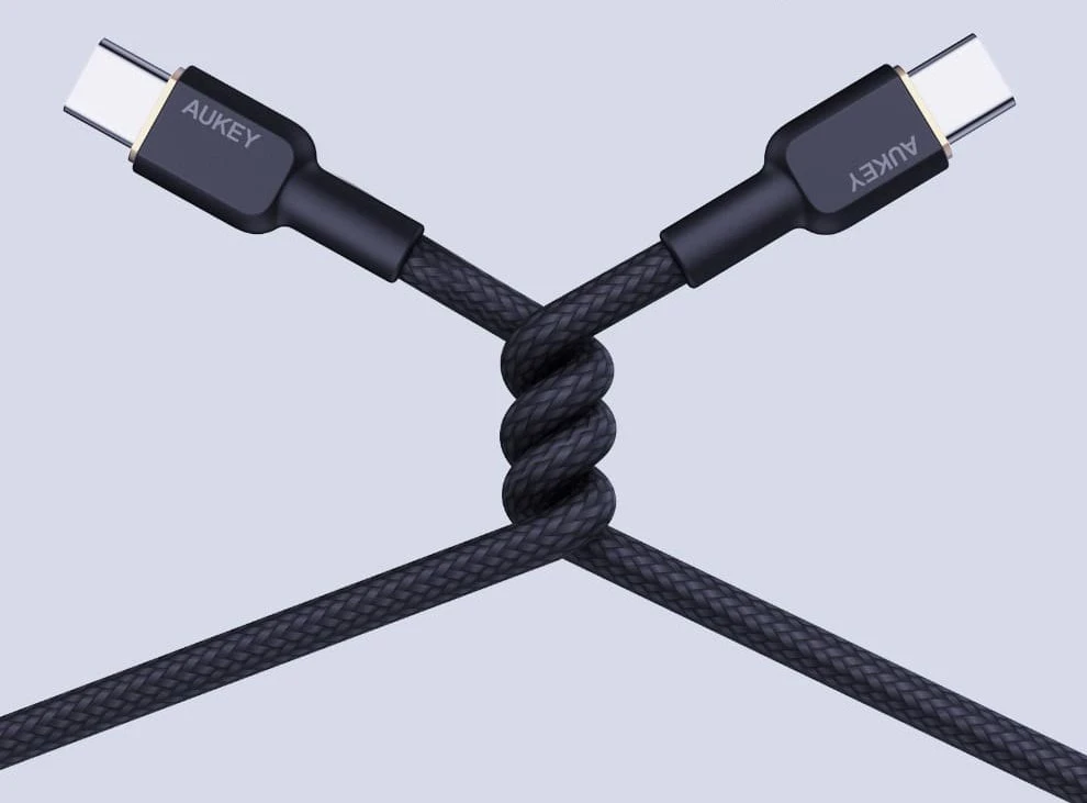 Kabllo AUKEY CB-NCC1 USB-C Type-C PD 60W 3A 1m Nylon e Zezë