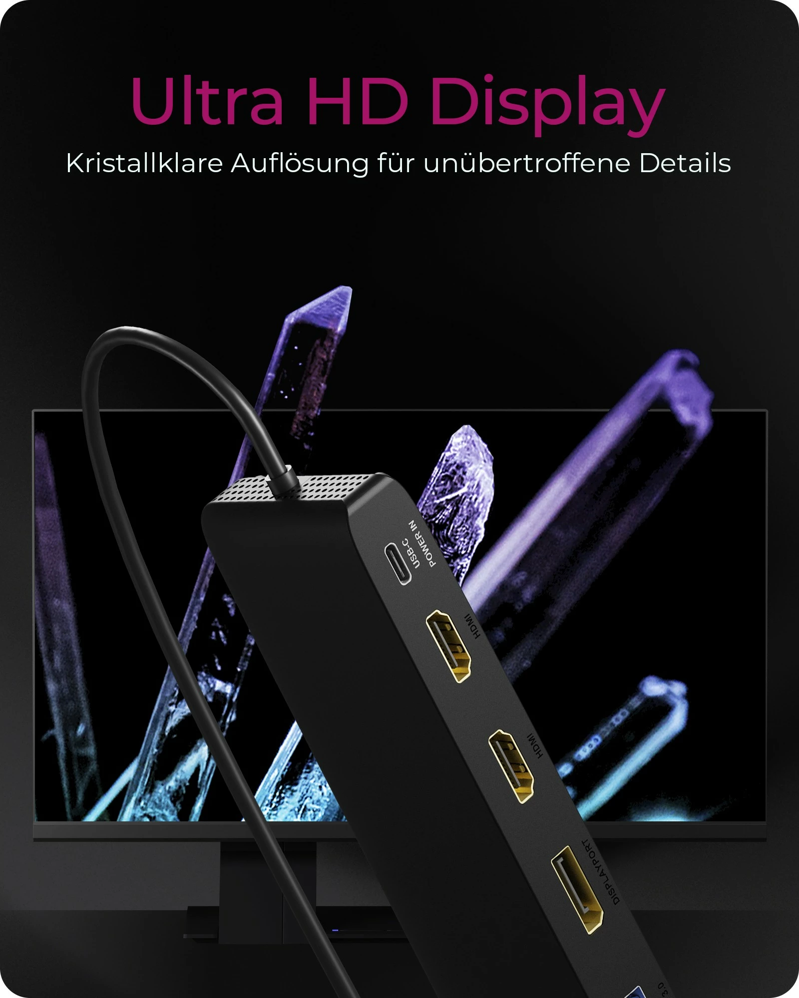 DockingStation RaidSonic ICY BOX 11-in-1, USB 3.2 Gen 2, 100 W, e zezë