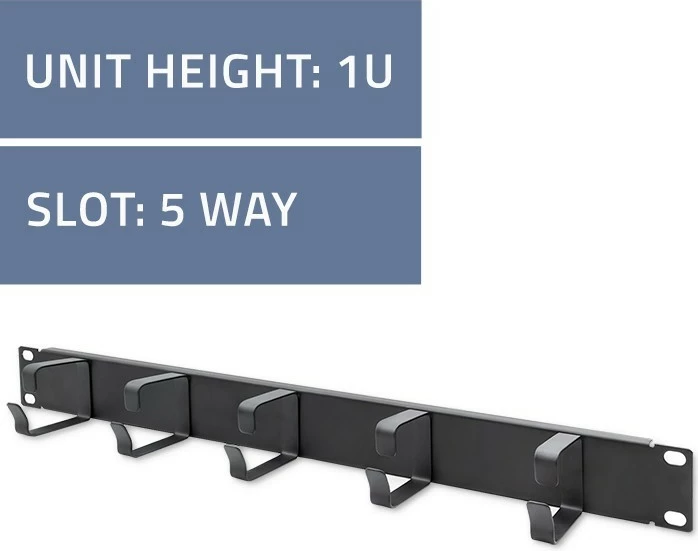 Organizues kabllosh për rack 19", Qoltec 54515, 1U, çelik, zi