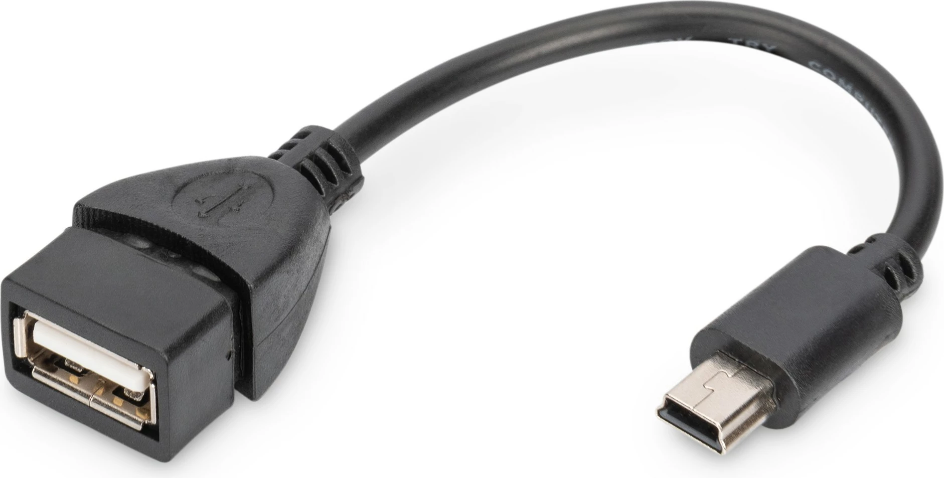 Adapter USB OTG Digitus Mini-USB B në USB A, 0.2m, zi