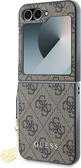 Mbështjellës Guess 4G Charm për Samsung Galaxy Z Flip 6, Kafe