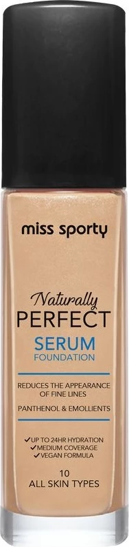 Fondatinë Miss Sporty Naturally Perfect Hydrating Serum Foundation 10 për femra, 30ml