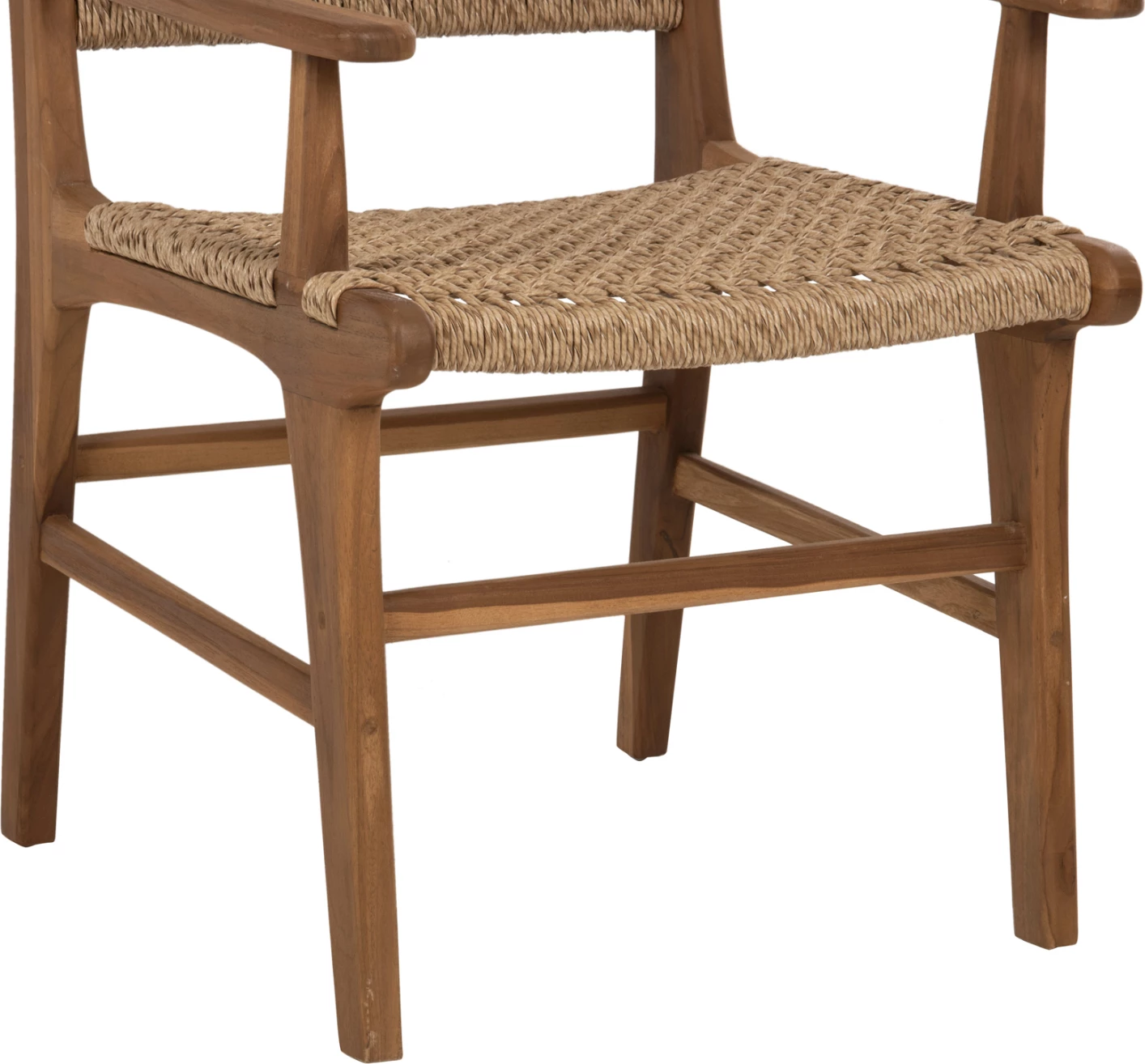 Karrige NESHA, dru TEAK, ngjyrë natyrale, VIRO litar, 57x57x86H cm., set prej 2 copë