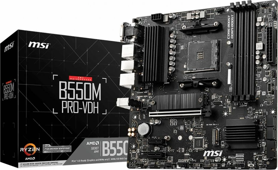 Pllakë amë MSI B550M PRO, AM4, Micro-ATX, DDR4 deri 128GB