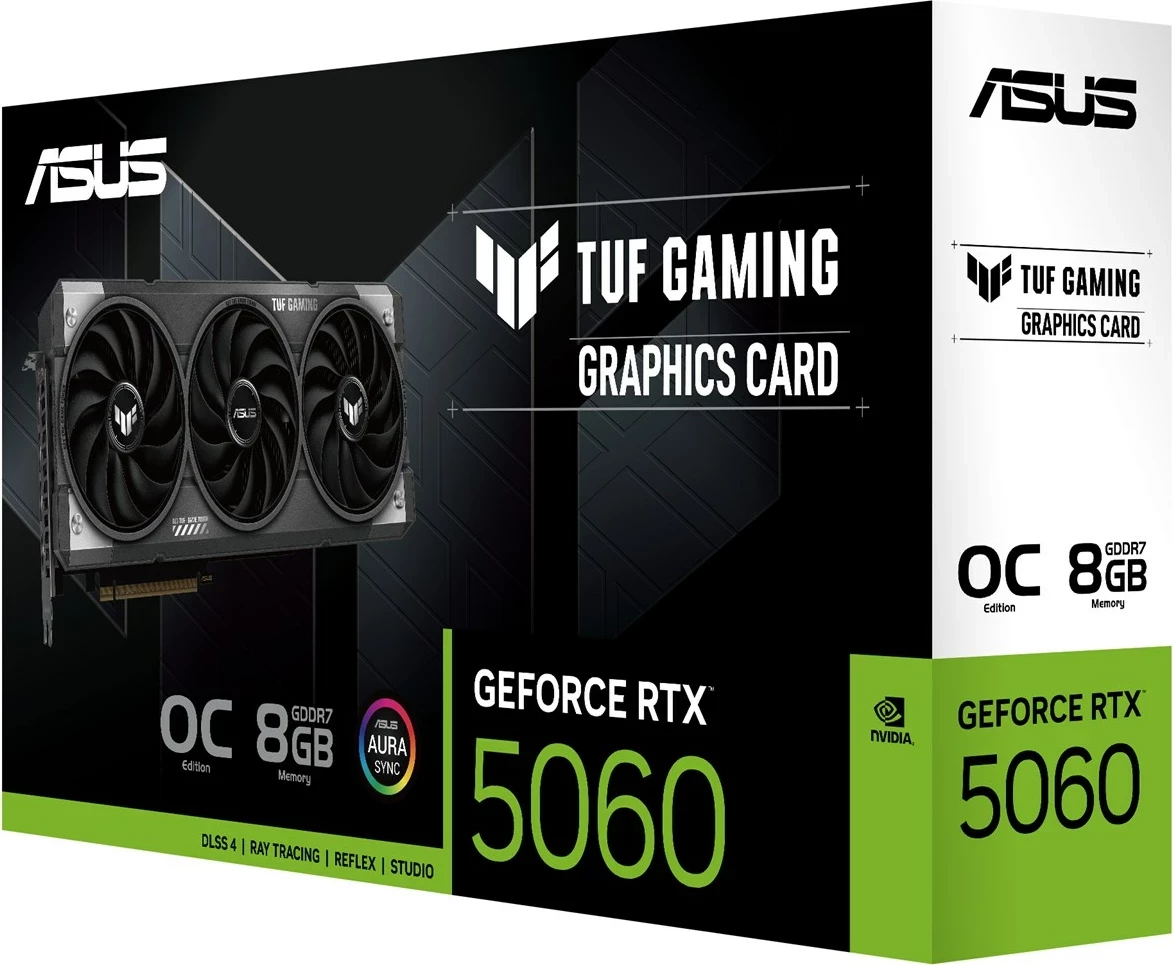 Kartelë grafike ASUS TUF Gaming TUF-RTX5060-O8G-GAMING, 8 GB GDDR7, e zezë
