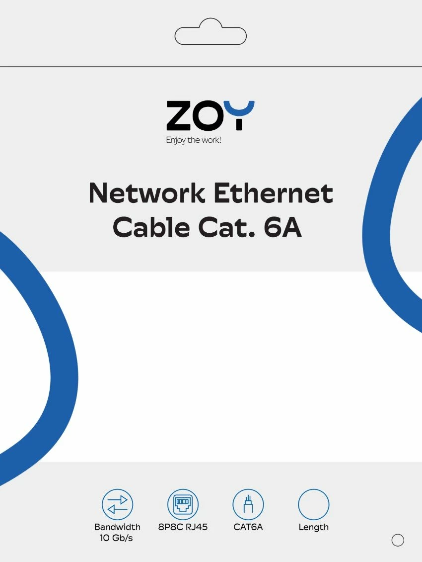 Kabllo rrjeti Ethernet ZOY ZCR05Y Cat 6 UTP CCA 0.5 m RJ45-RJ45, e verdhë