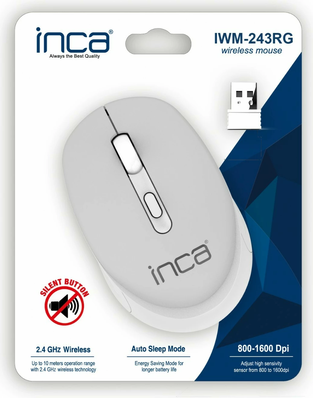 Maus Incase IWM-243RG, 1600 DPI, wireless, Candy Design, gri
