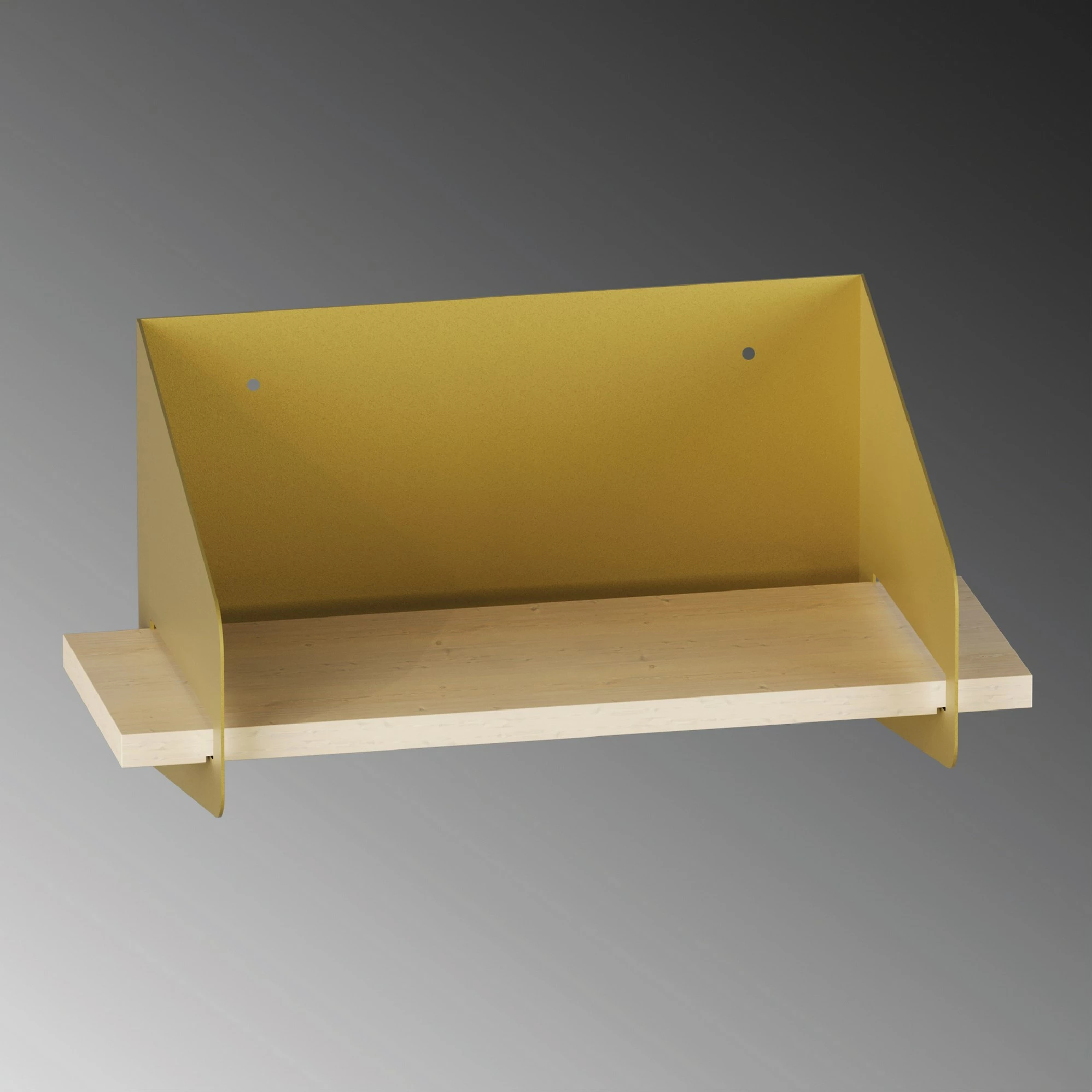 Raft muri Hanah Home, kornizë metalike ngjyrë ari, 40x20x19cm