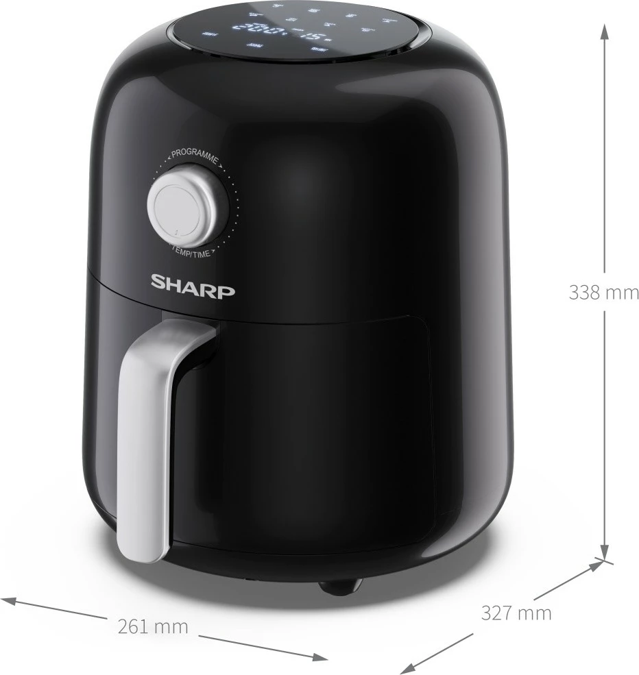 Friteuzë ajri Sharp AF-GS404AE-B, 4L, E zezë/Argjendtë