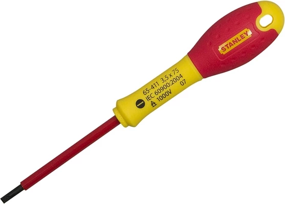 Kaçavidë e sheshtë e izolume VDE Stanley 65-411 3.5x75mm, kuqe/verdhe