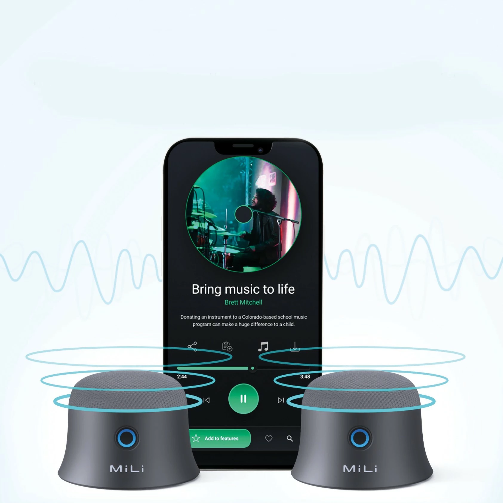 Altoparlantë Ultron Mag Soundmate, Bluetooth, 2 copë, 420mAh, gri