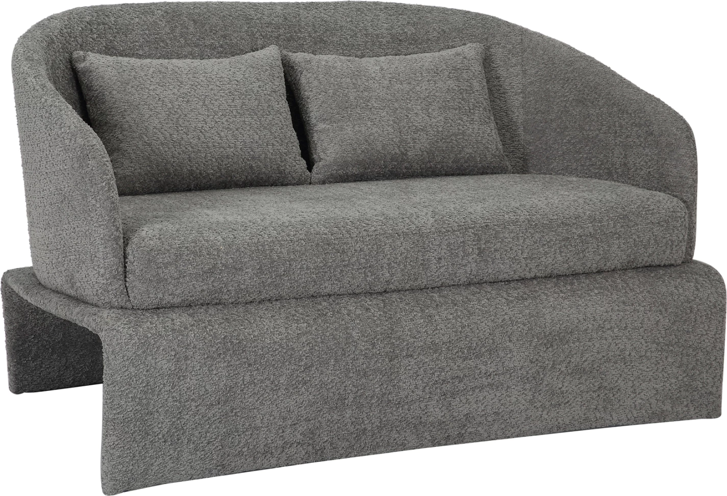 Divan 2-vendësh BEVY2 FH9678.01, ngjyrë gri, kornizë metalike, 128x72x74H cm