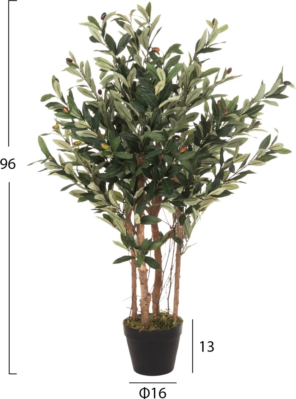 Bimë sintetike dekorative, pema e ullirit në vazo, FH4007, 96H cm