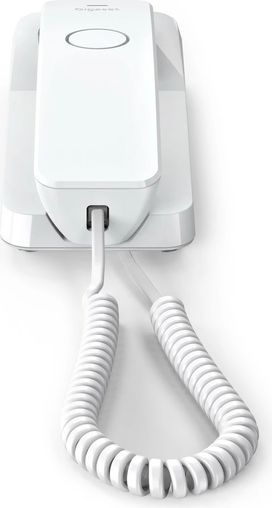 Telefon fiks me kabllo, Gigaset DESK 200, 10 shpejtthirrje, montim në mur, pa ekran, i bardhë