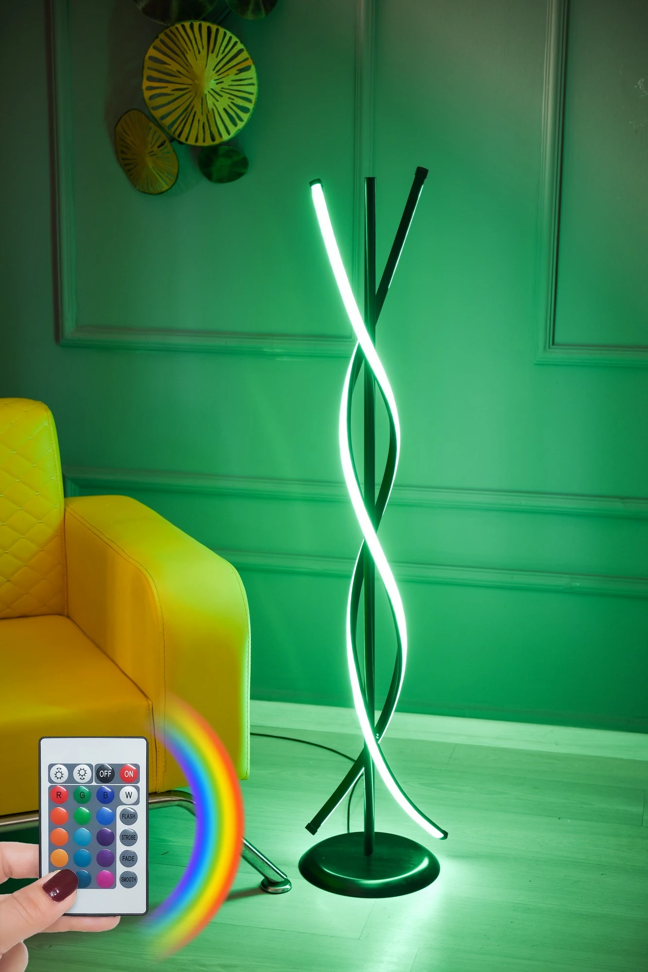 Llambë dyshemeje Opviq, Roller, e zezë-multingjyrëshe