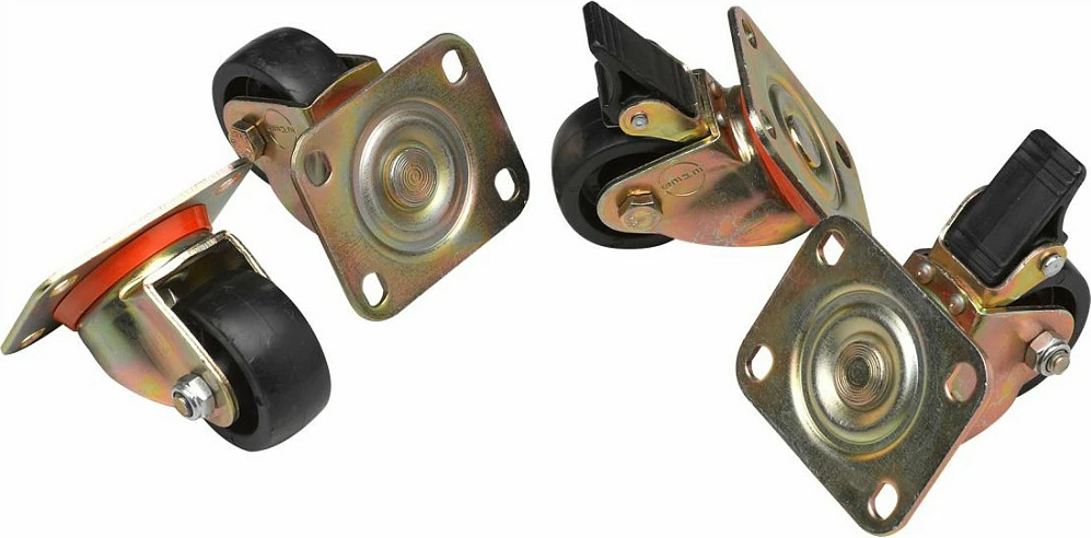 Rrota për kabinete Equip, 4 copë, 60x40x75mm, e zezë