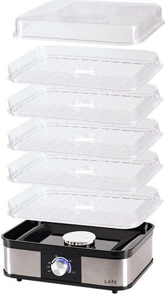 Tharëse ushqimi Lafe NutriDry, 5 tepsi, plastikë, argjendtë