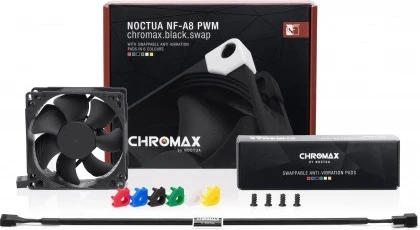 Ftohës për Kasë Noctua NF-A8 PWM CH.BK.S, 8 cm, Ngjyrë e Zezë