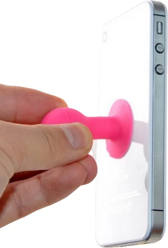 Mbajtës telefoni Hurtel me kokë të rrumbullakët, silikon, kuq