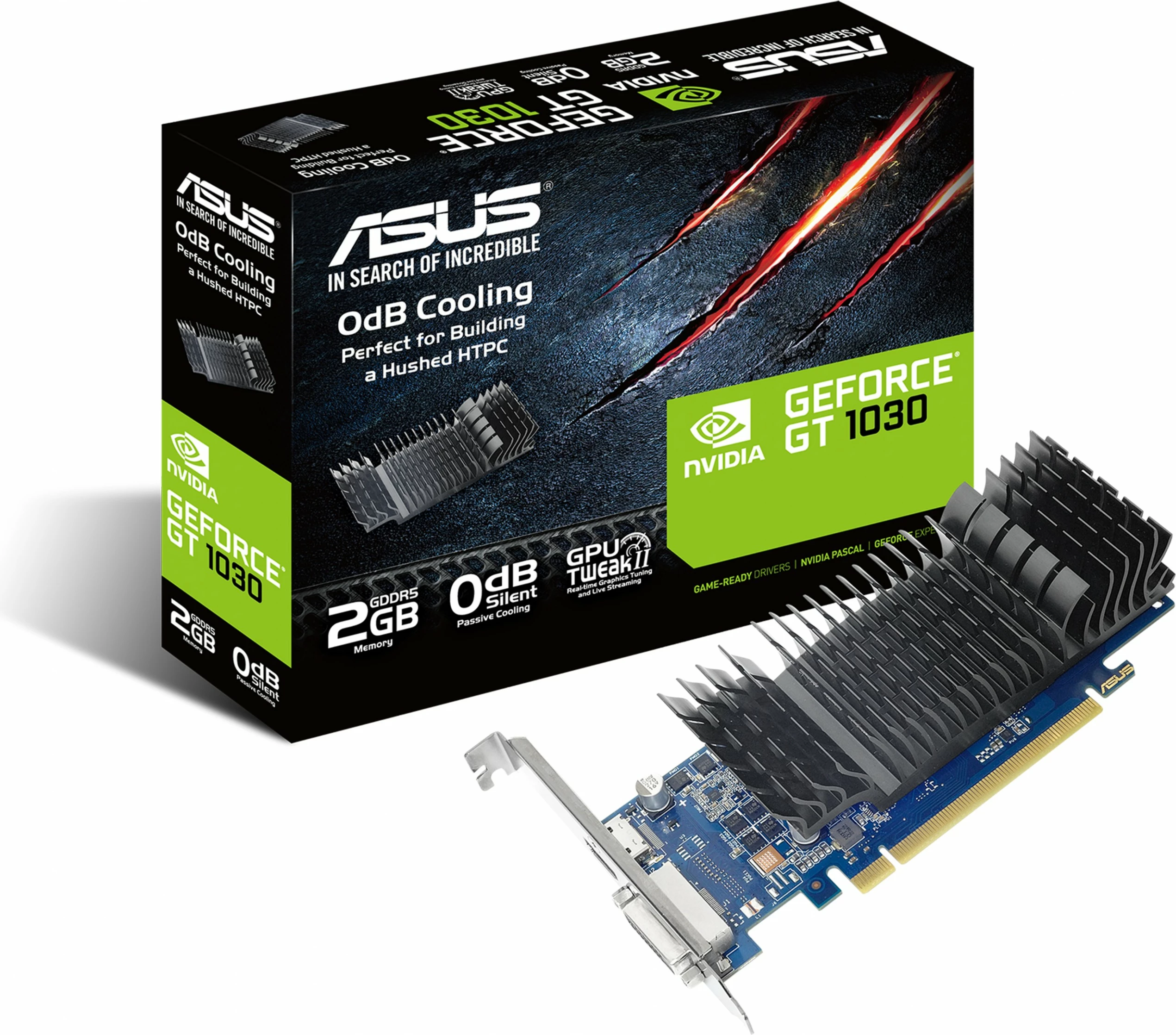 Kartelë grafike ASUS GT1030-SL-2G-BRK, GeForce GT 1030, 2 GB, GDDR5, 64 bit