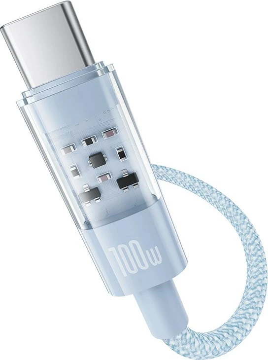 Kabllo Baseus Gem USB A në USB C, 2 m, 100 W, Kaltër