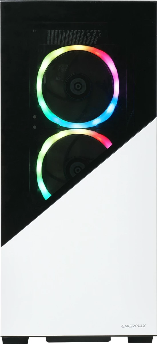 Kasë Enermax ENERMAXK8 ARGB Snow White Black, Midi Tower, ARGB, xham i temperuar, e bardhë