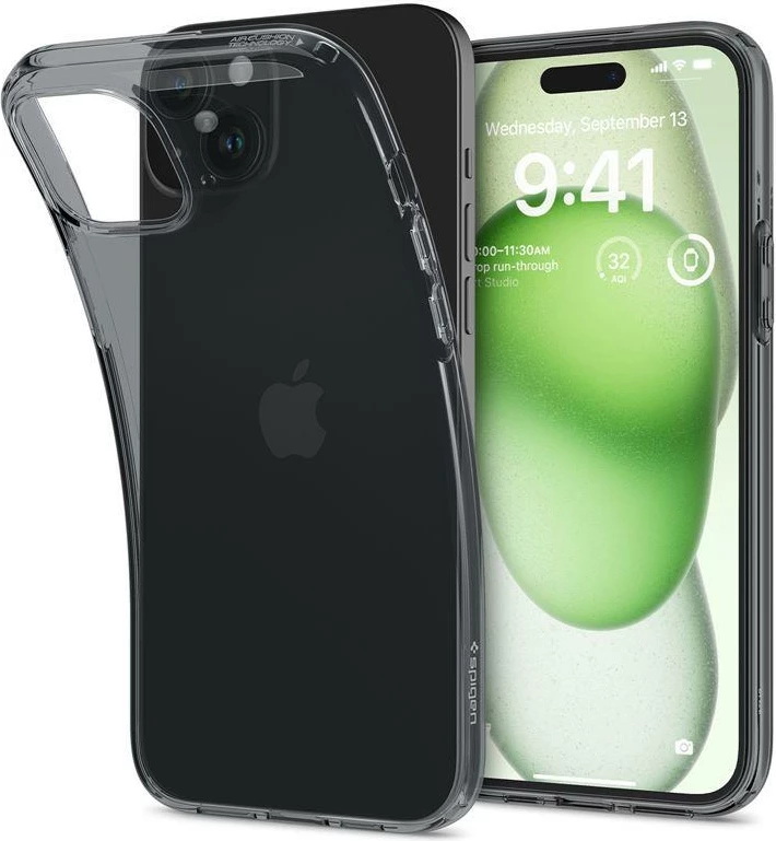 Mbështjellës Spigen Crystal Flex për iPhone 15 Plus, Gri-Transparent