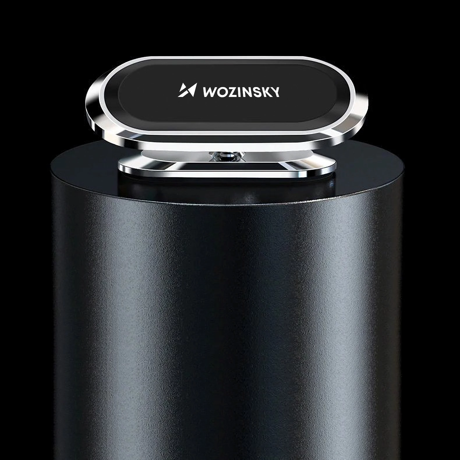 Mbajtës magnetik për telefon Wozinsky WMH-06, vetë-ngjitës, rrotullim 360°, argjendtë/zi