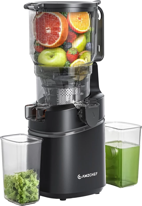 Shtrydhëse e ngadaltë AMZCHEF SJ-036CBK 250W, hopper 2.5L, enë lëngu 1.8L, cold press, e zezë