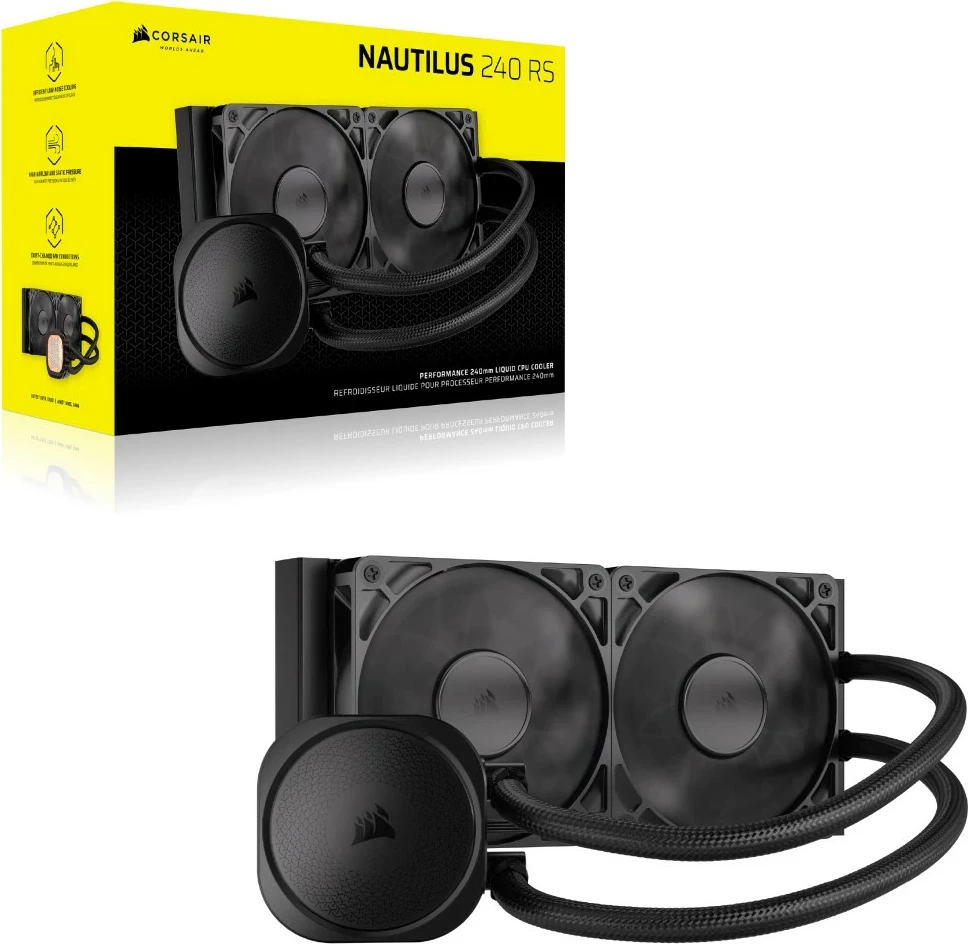 Ftohës uji Corsair WAK NAUTILUS 240 RS, 240mm, 2 ventilatorë, i zi