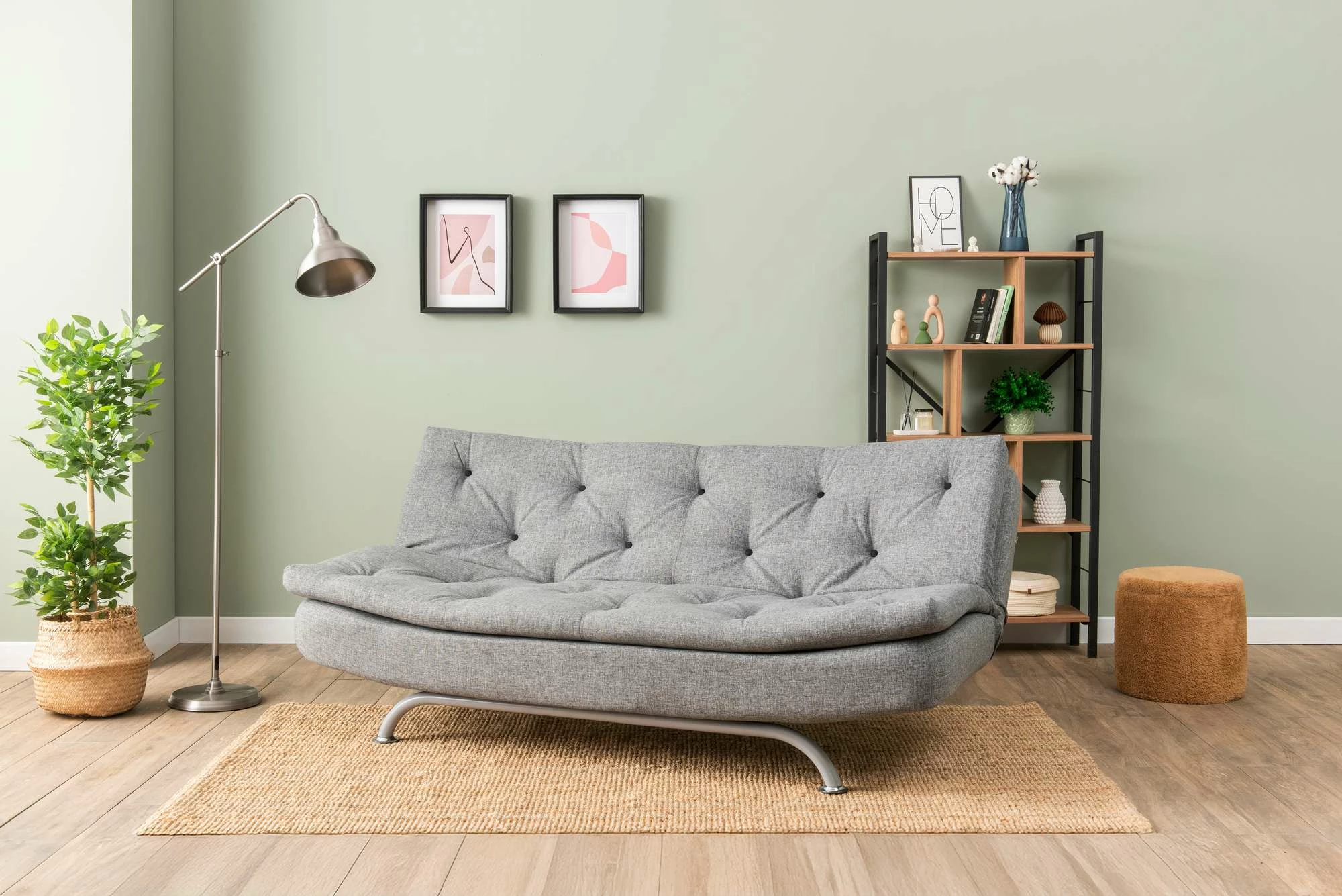 Divan-krevat 3 vendësh, Atelier del Sofa, Rivo, ngjyrë gri e çelët