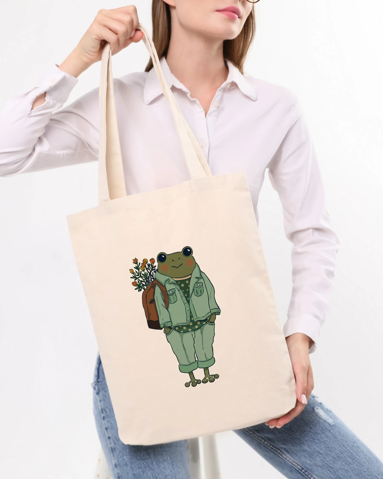 Tote bag Zoozie Bags, krem, 35x40x8cm, model me bretkosë