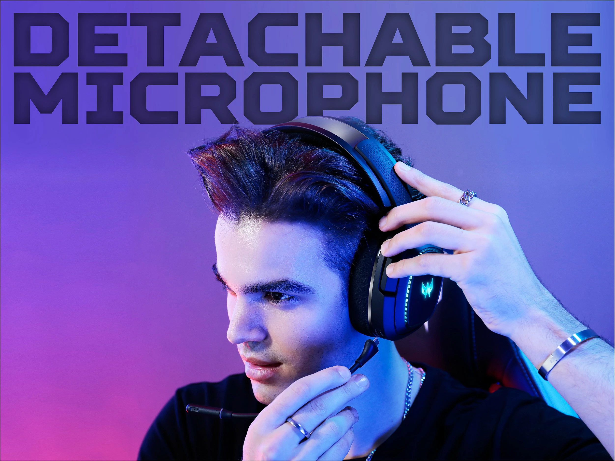 Kufje gaming Acer Predator Galea 550 wireless, mikrofon i ndashëm, Bluetooth 5.2, e zezë