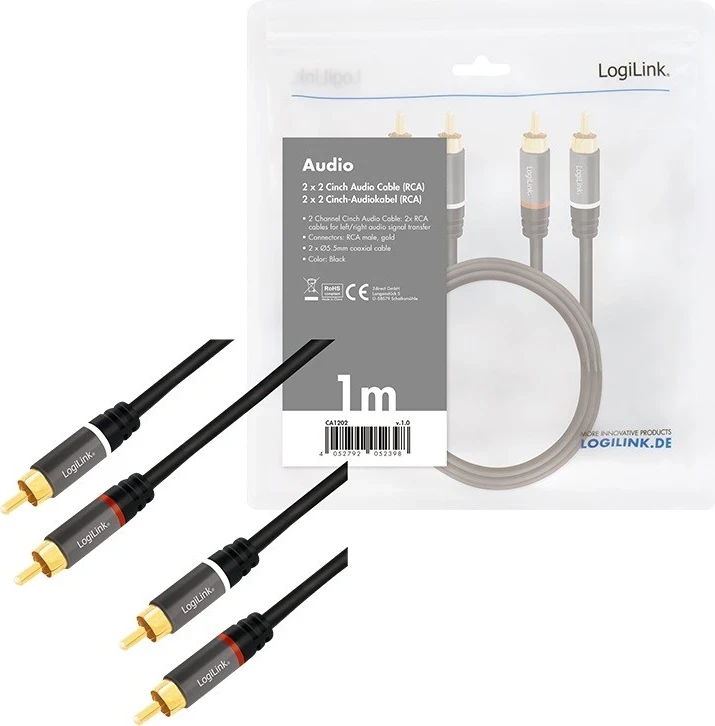 Kabllo RCA Logilink, e zezë