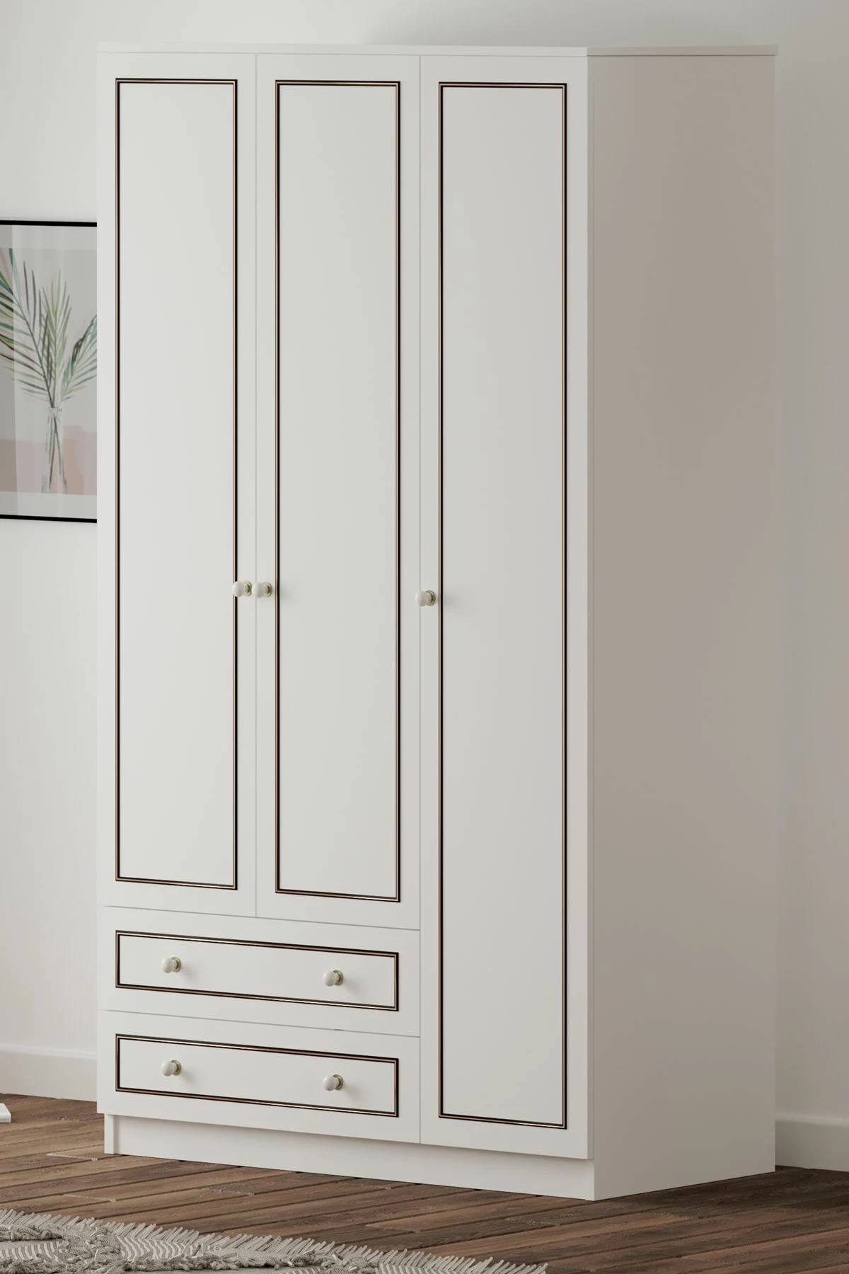Dollap Skye Decor, RB-093-01, ngjyrë e bardhë mat, 105x180x52 cm