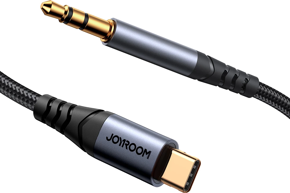Kabllo audio, Joyroom, SY-A07 Audio Transfer Series, 3.5 mm mini jack në USB-C 1.2 m, e zezë