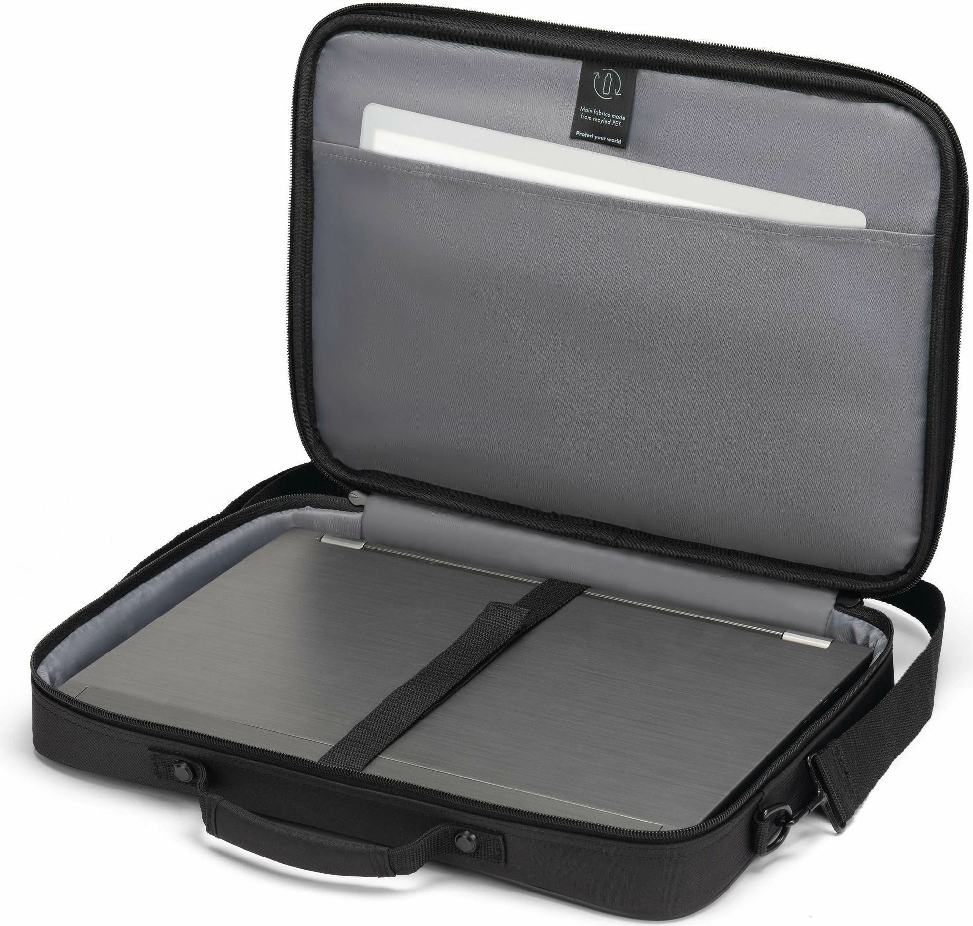 Mbështjellës DICOTA D32087-RPET, 14.1", rrip supi, i zi